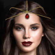 Chain Headpiece , Gold Matha Patti , Silver Hair Jewellery - Khadija Headpiece