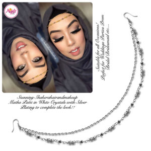 Madz Fashionz UK: Shakerahairandmakeup Matha Patti Headpiece Hijab Jewels Silver and White Crystals