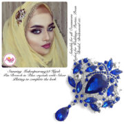 Madz Fashionz UK: Makeupsarang93 Elegant Brooch Hijab Pin Silver Royal Blue
