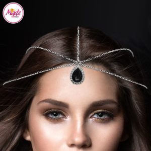 Madz Fashionz UK Silver and Black Hair Jewellery Headpiece Matha Patti