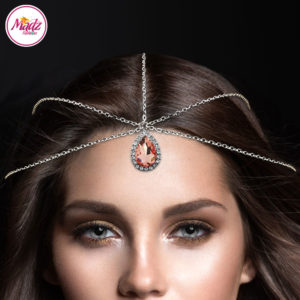 Madz Fashionz UK: Silver and Peach Hair Jewellery Headpiece Matha Patti